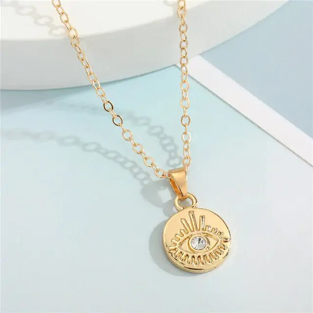 Crystal Turkish Evil Eye Necklace