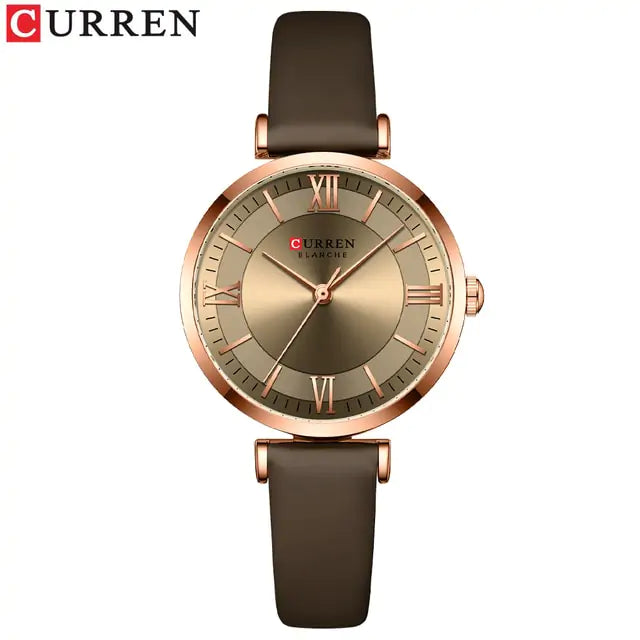 Classic Clock Leather Watch