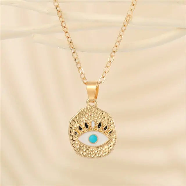 Crystal Turkish Evil Eye Necklace